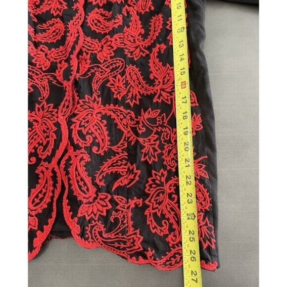Chicos Collectibles Petite 0P Gold Beaded Black Red Paisley‎ Embroidered Jacket - Picture 11 of 16